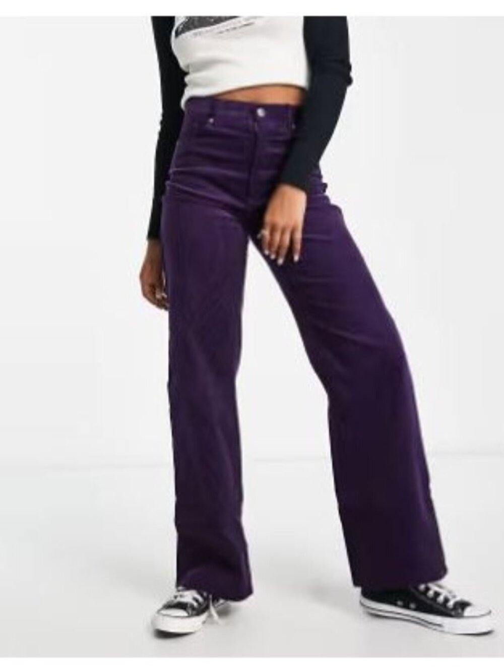 Pilcro Corduroy Pants Size 31 Skinny High-Rise Purple Stretch